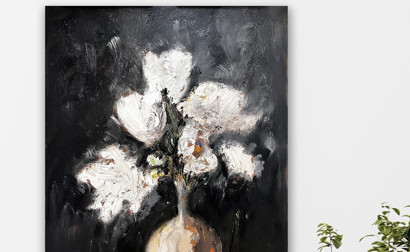 White Magnolias, a floral painting by Bradford Brenner