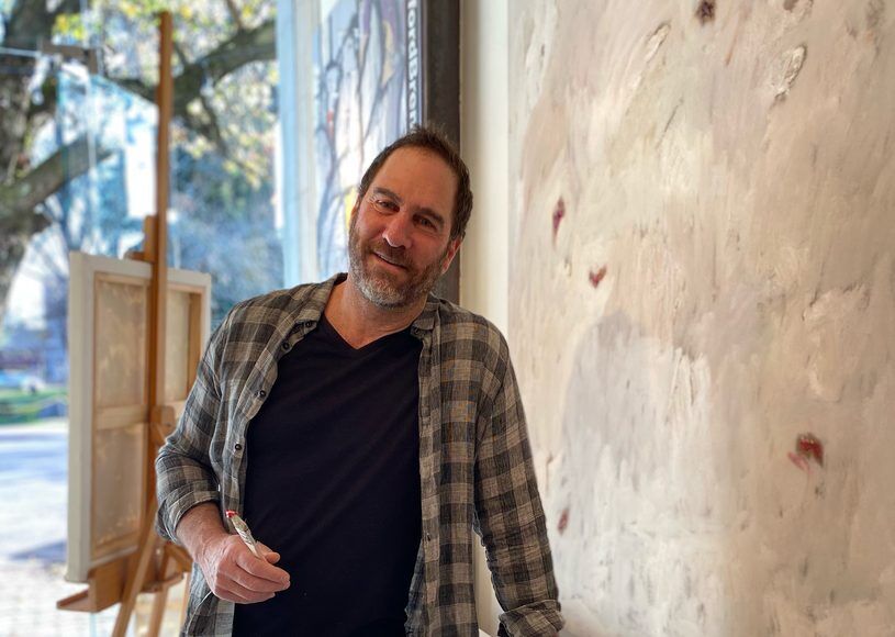 Artist Bradford Brenner in his Healdsburg Plaza gallery