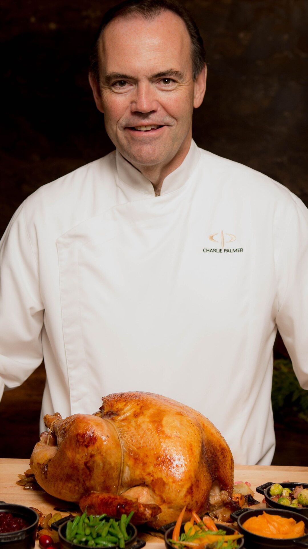 Chef Charlie Palmer with a roasted turkey at Appellation Healdsburg
