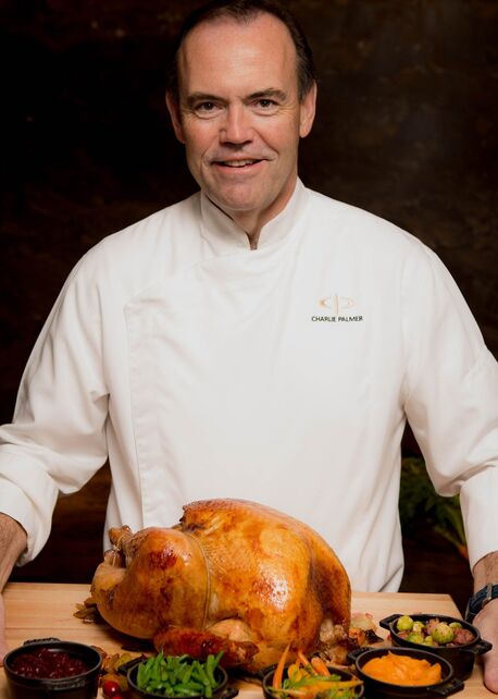 Chef Charlie Palmer with a roasted turkey at Appellation Healdsburg